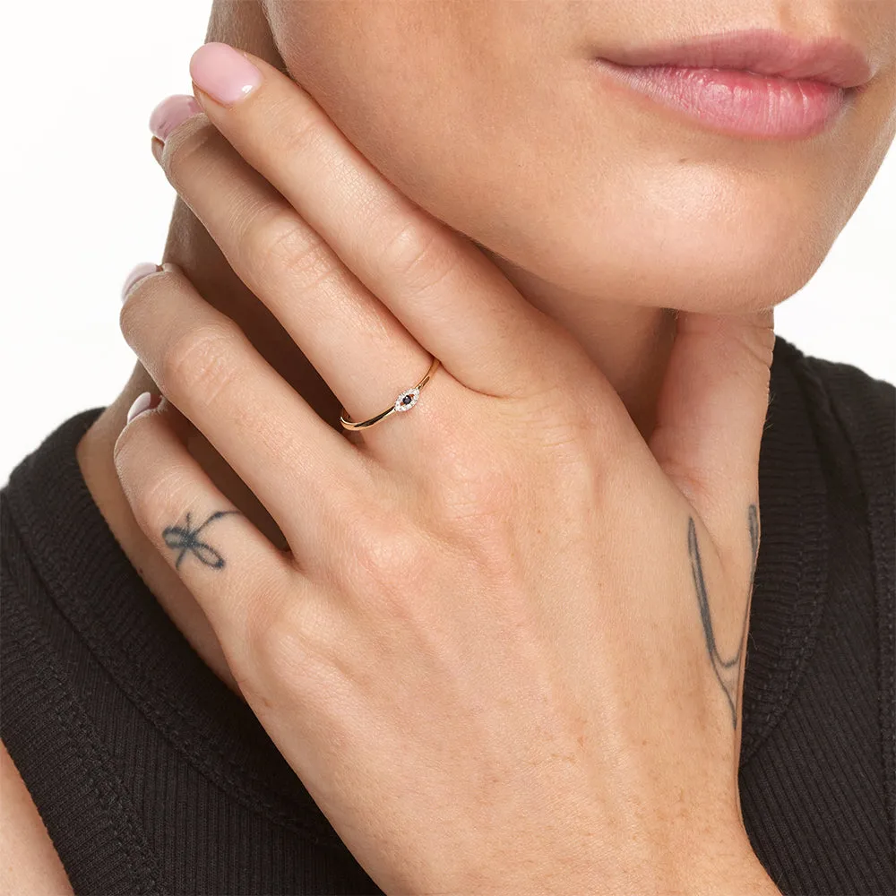 Diamond Evil Eye Ring in 10k Gold