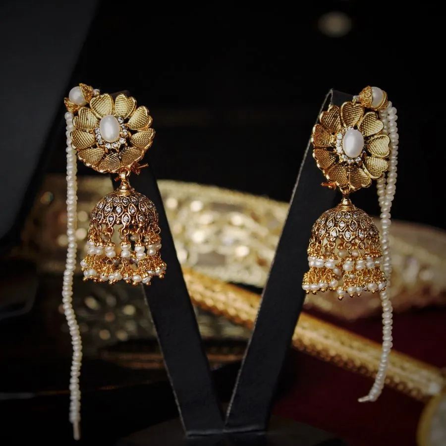 Earrings with Pearl & Zircons