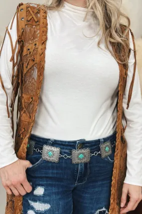 Edna Turquoise Chain Belt