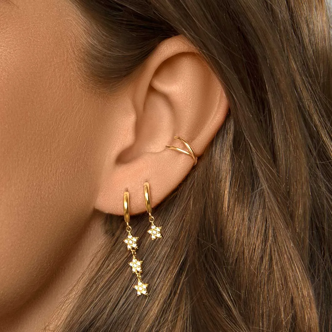 Eli Stars Gold Earrings