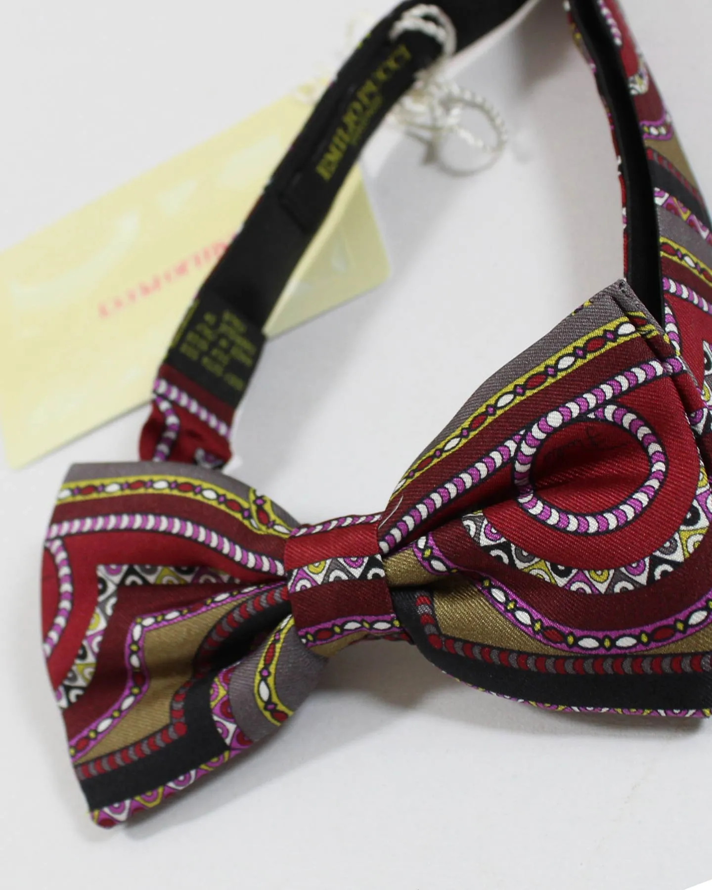 Emilio Pucci Bow Tie Maroon Brown Pre-Tied SALE