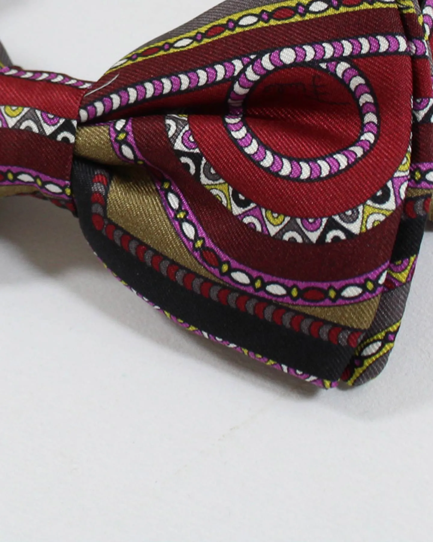 Emilio Pucci Bow Tie Maroon Brown Pre-Tied SALE