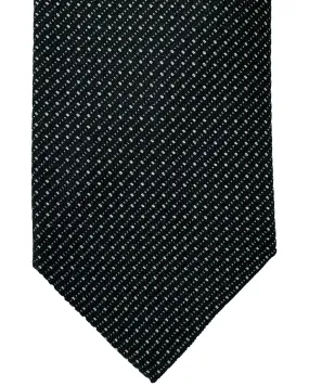 Ermenegildo Zegna Narrow Tie Black Silver Striped Micro Pattern
