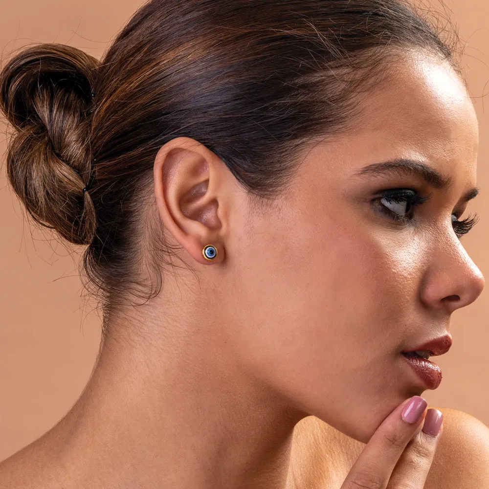 Evil-Eye Round Stud Earrings
