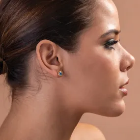 Evil-Eye Round Stud Earrings