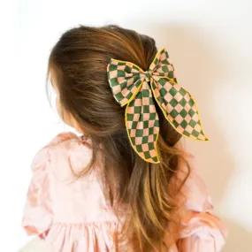 Fable Bow-Mid Size - Checks  Sunset    Orchard