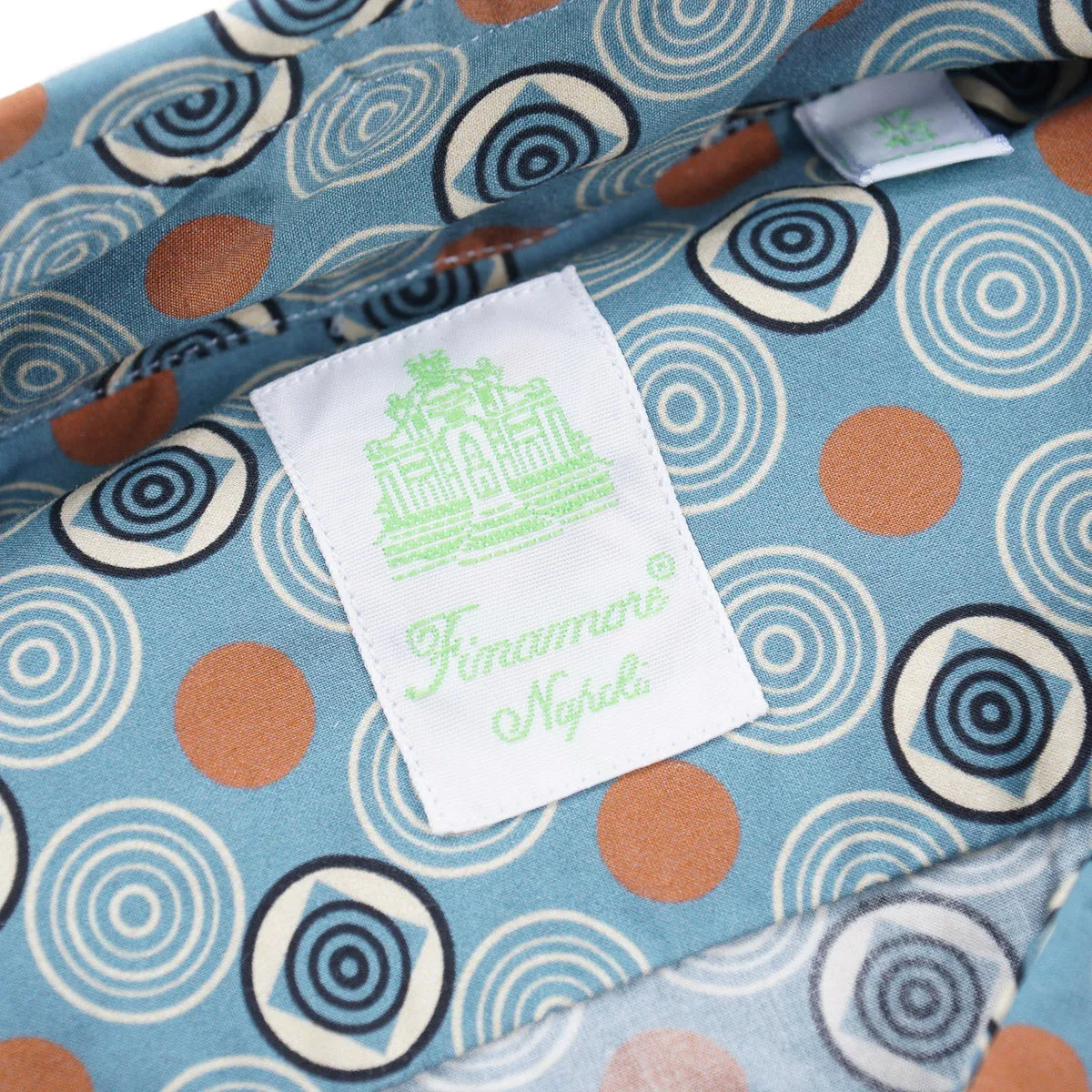 Finamore Geometric Deco Print Cotton Shirt