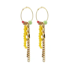 FIORELLA multicoloured hoop earrings gold-plated