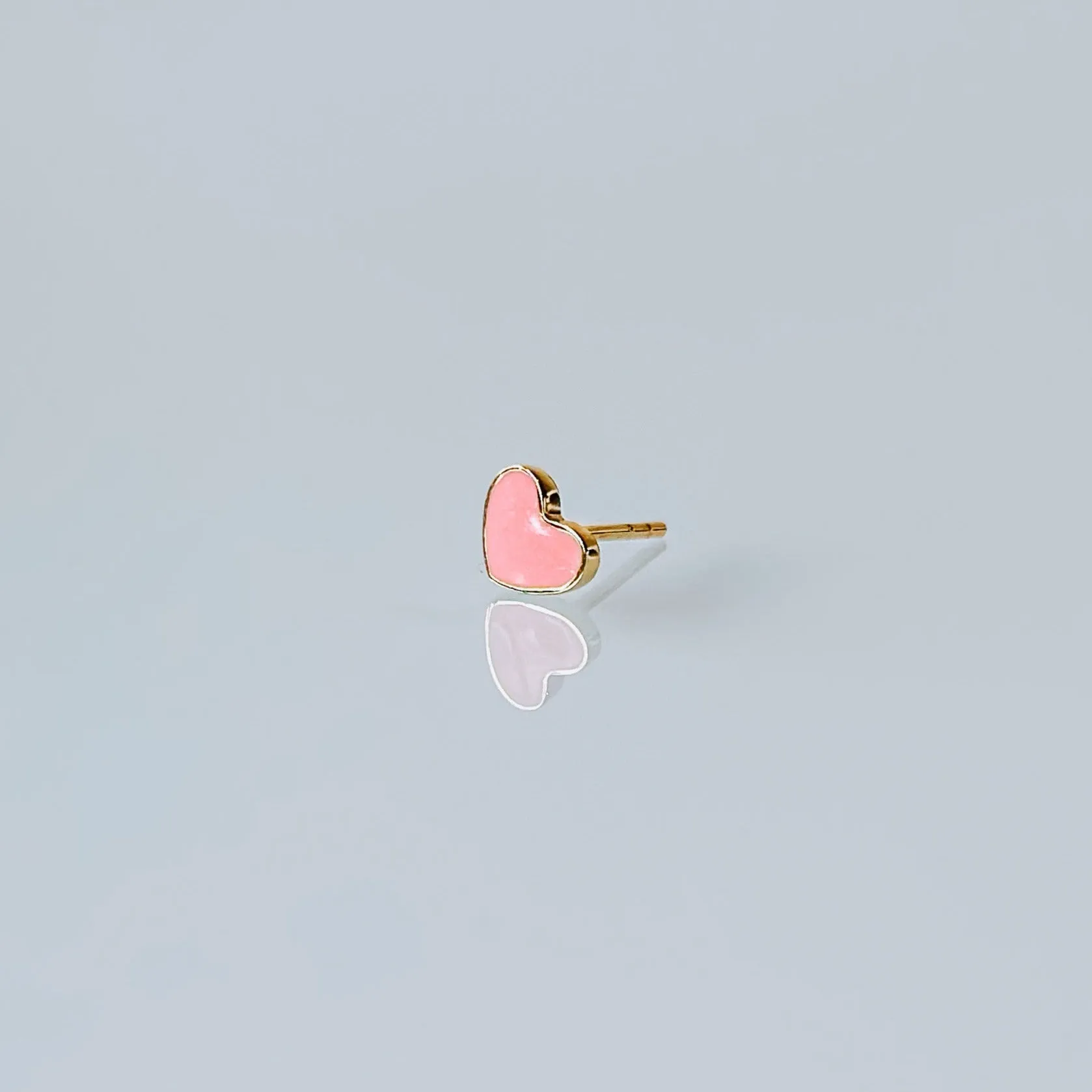 FUSE by Roset - 10K Gold Pink Hearts Studs "XO, ROSET"