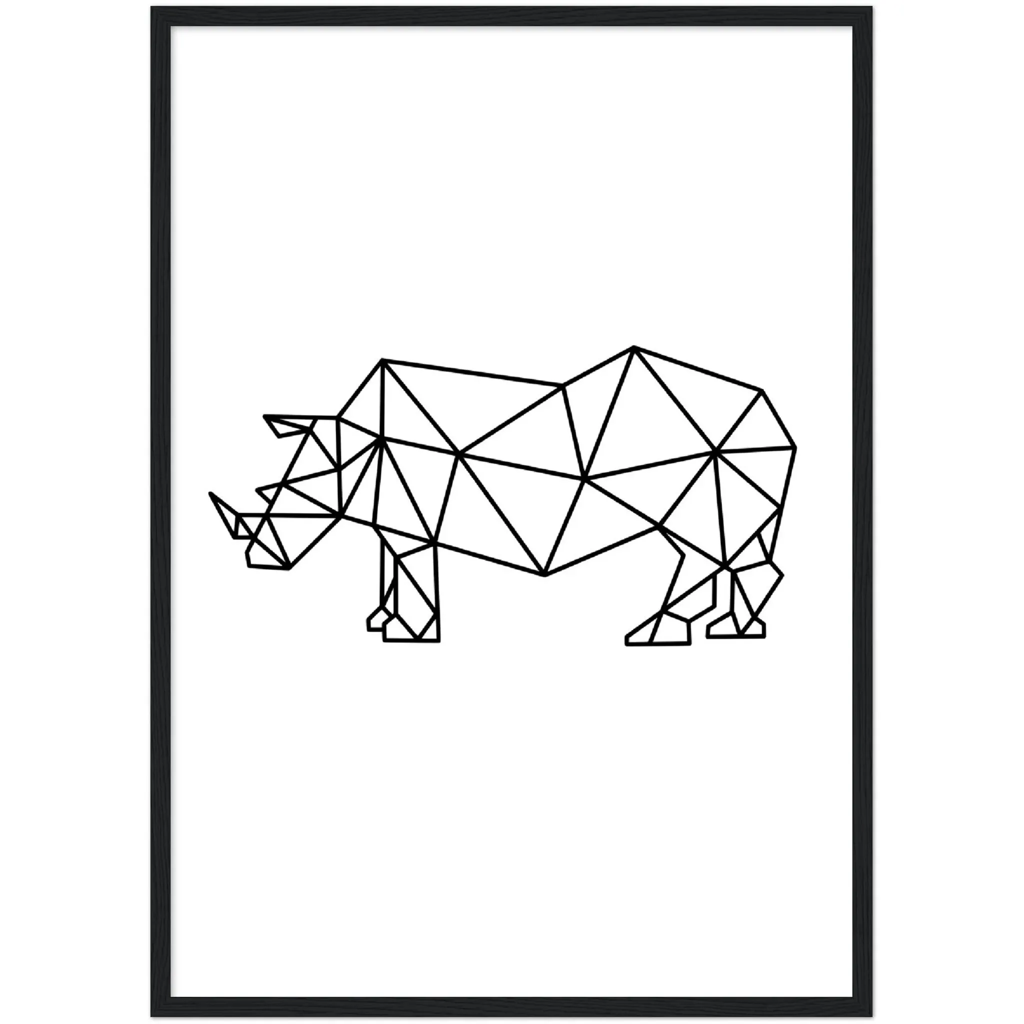 Geometric Rhinoceros Wall Art
