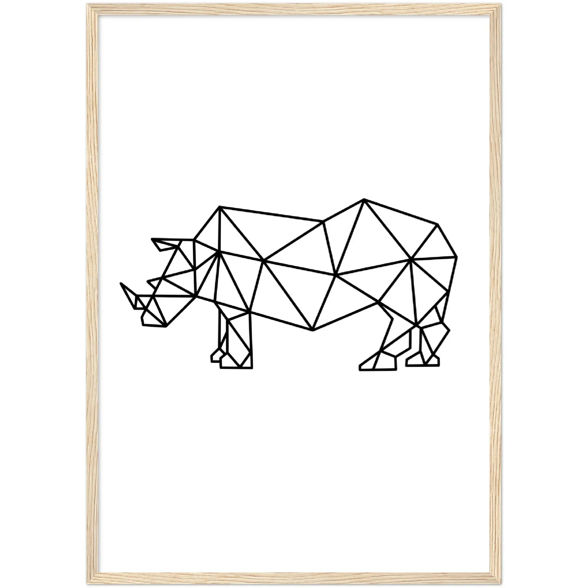 Geometric Rhinoceros Wall Art