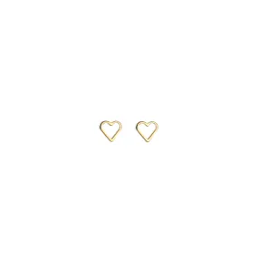 Gold Love Heart Stud Earrings