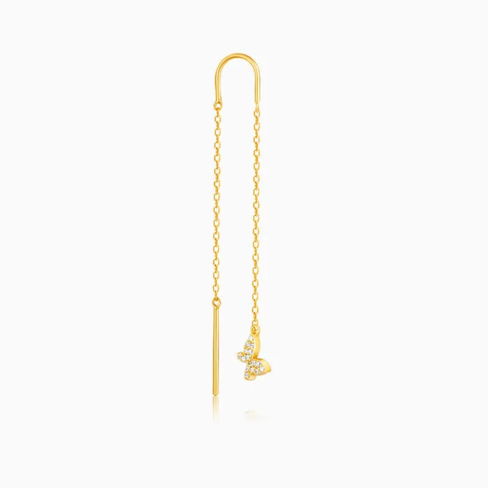 Golden Flying Butterfly Sui Dhaga Earrings