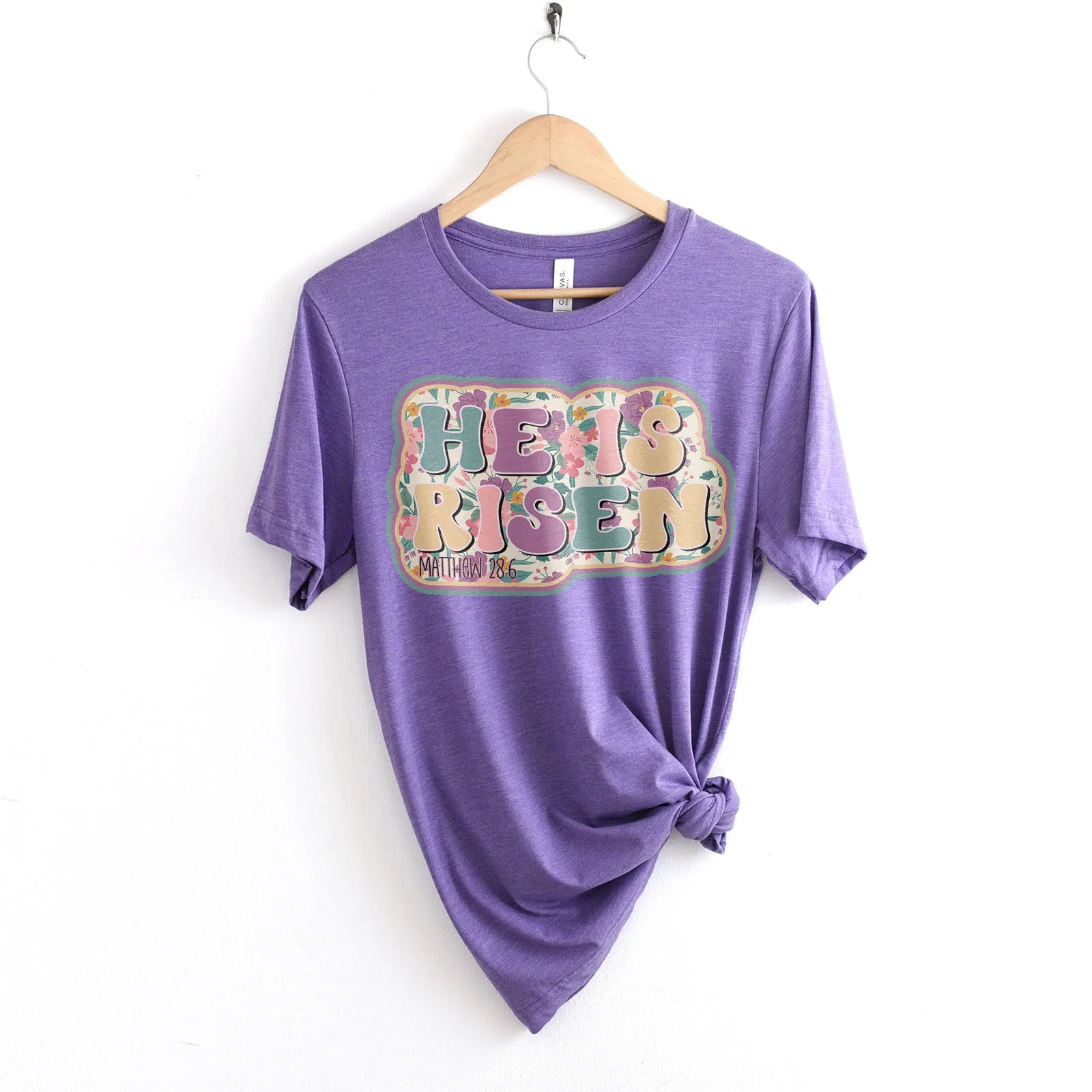 He Is Risen Design Retro Easter Tee