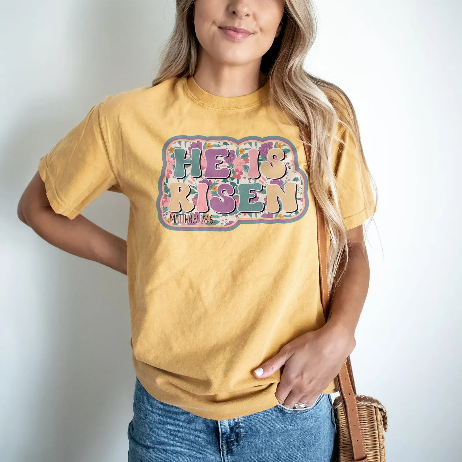 He Is Risen Design Retro Easter Tee