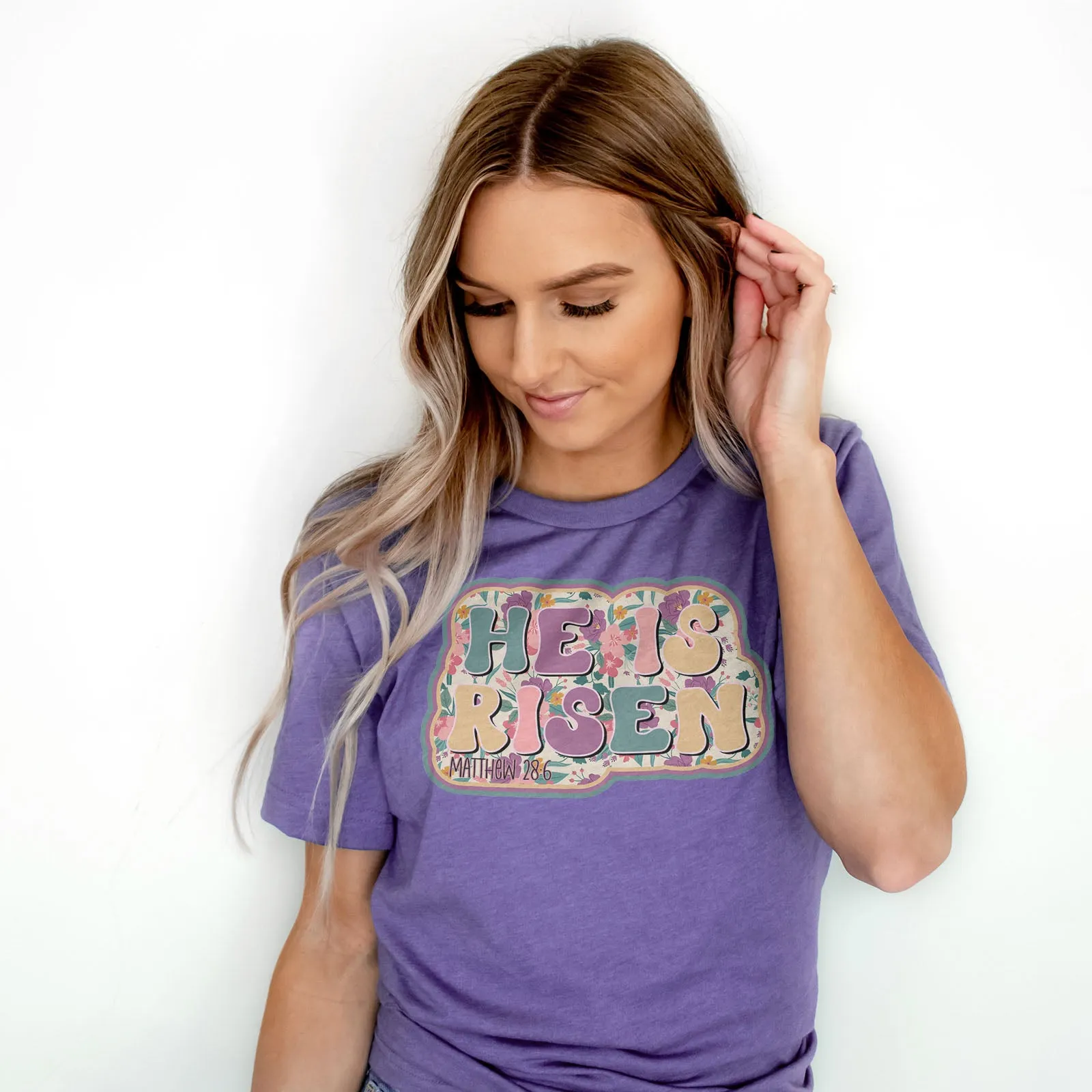 He Is Risen Design Retro Easter Tee