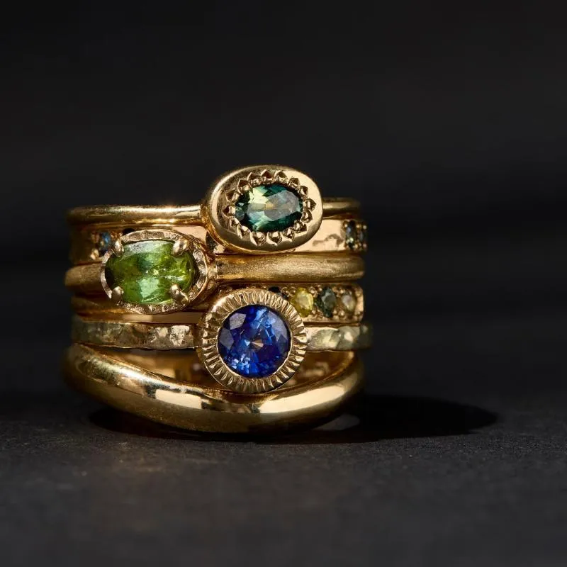 Ilios Ring, Parti Sapphire, 9kt Yellow Gold