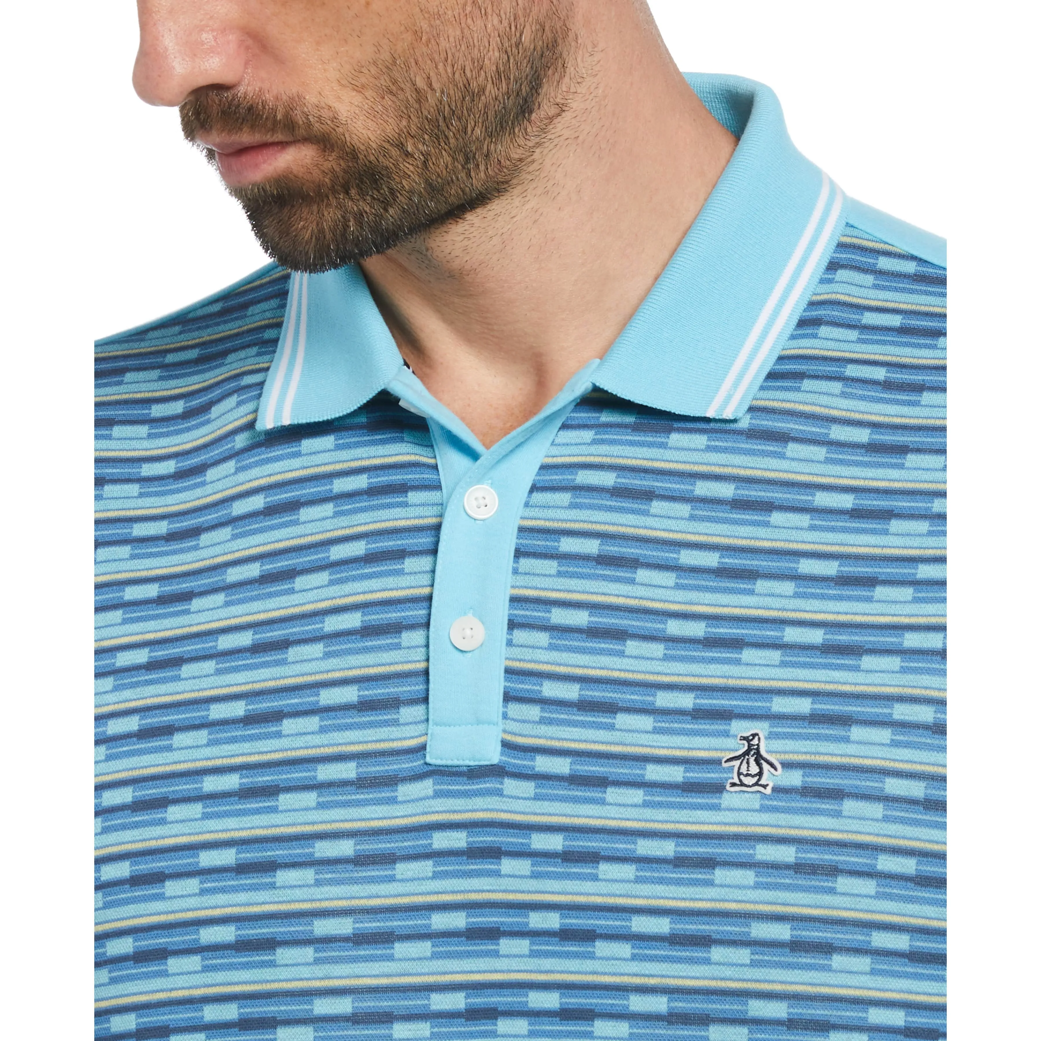 Jacquard Geo Front Polo