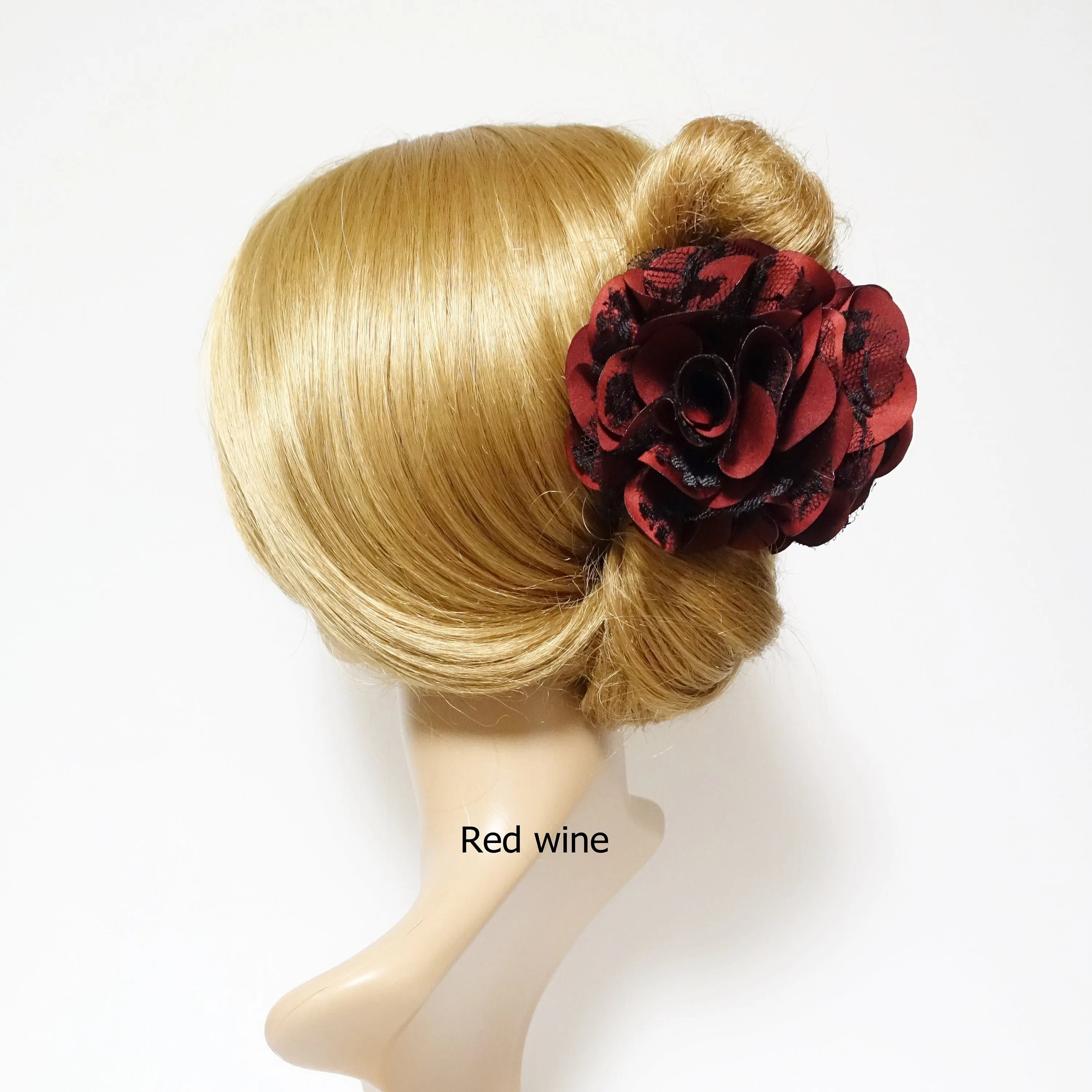 lace layered petal flower hair jaw claw sexy dream flower hair claw clip for women