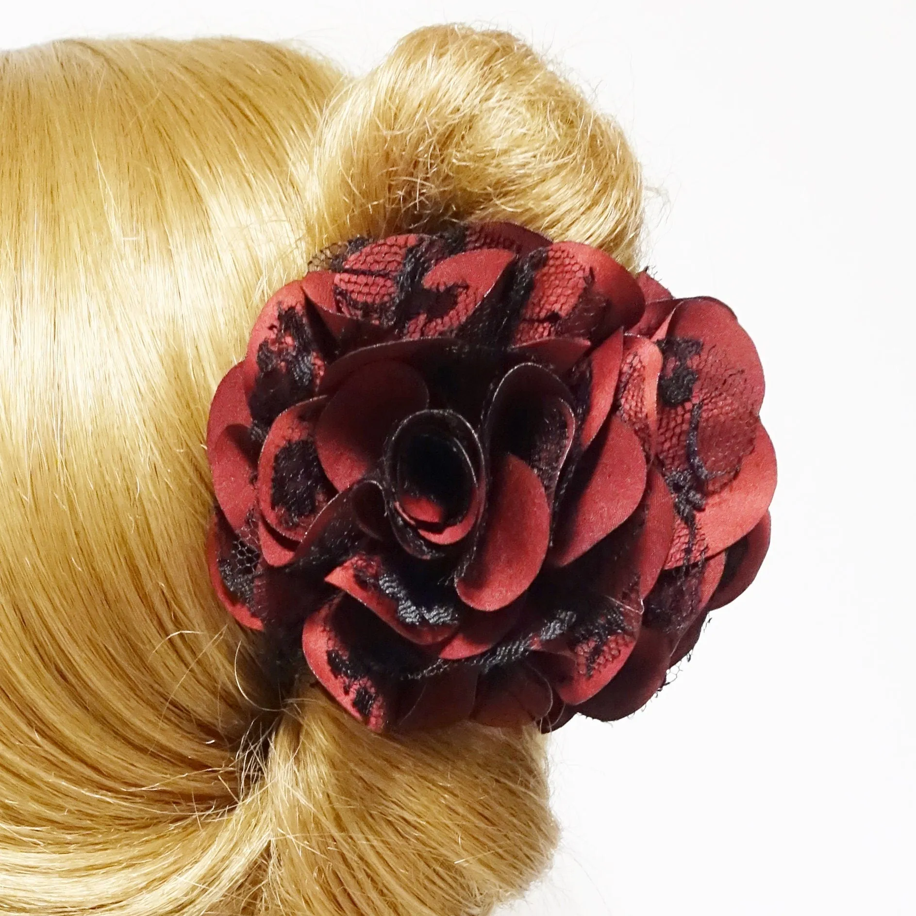 lace layered petal flower hair jaw claw sexy dream flower hair claw clip for women
