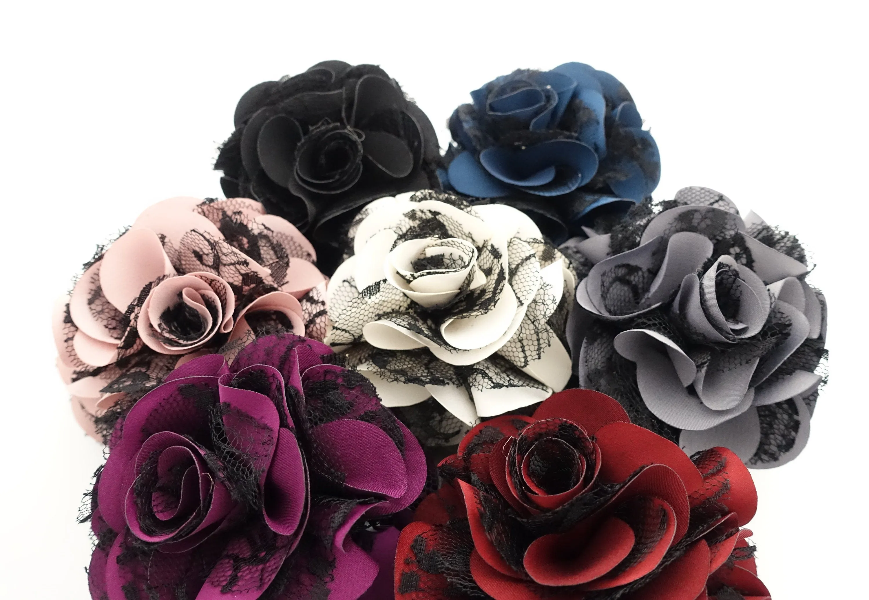 lace layered petal flower hair jaw claw sexy dream flower hair claw clip for women
