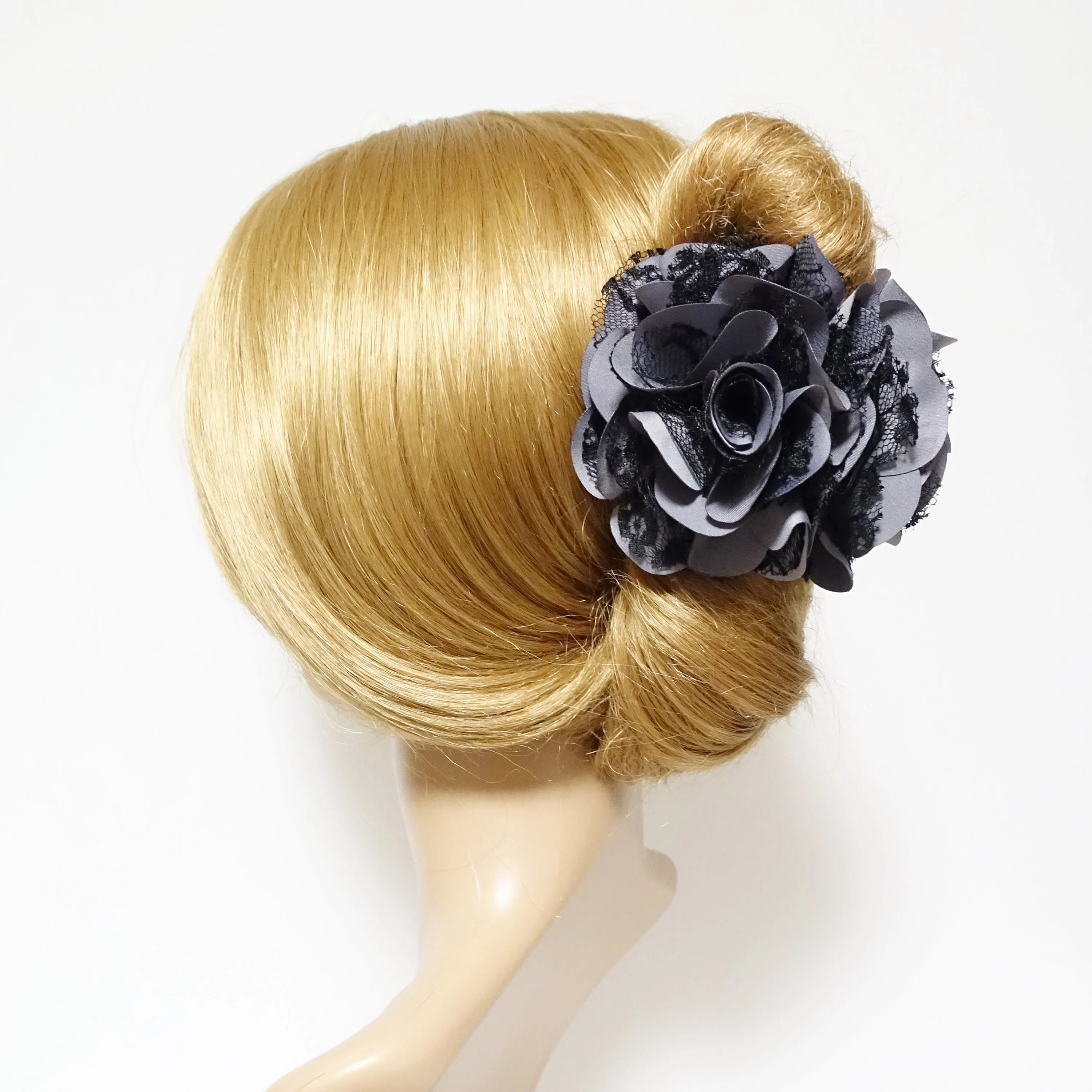 lace layered petal flower hair jaw claw sexy dream flower hair claw clip for women
