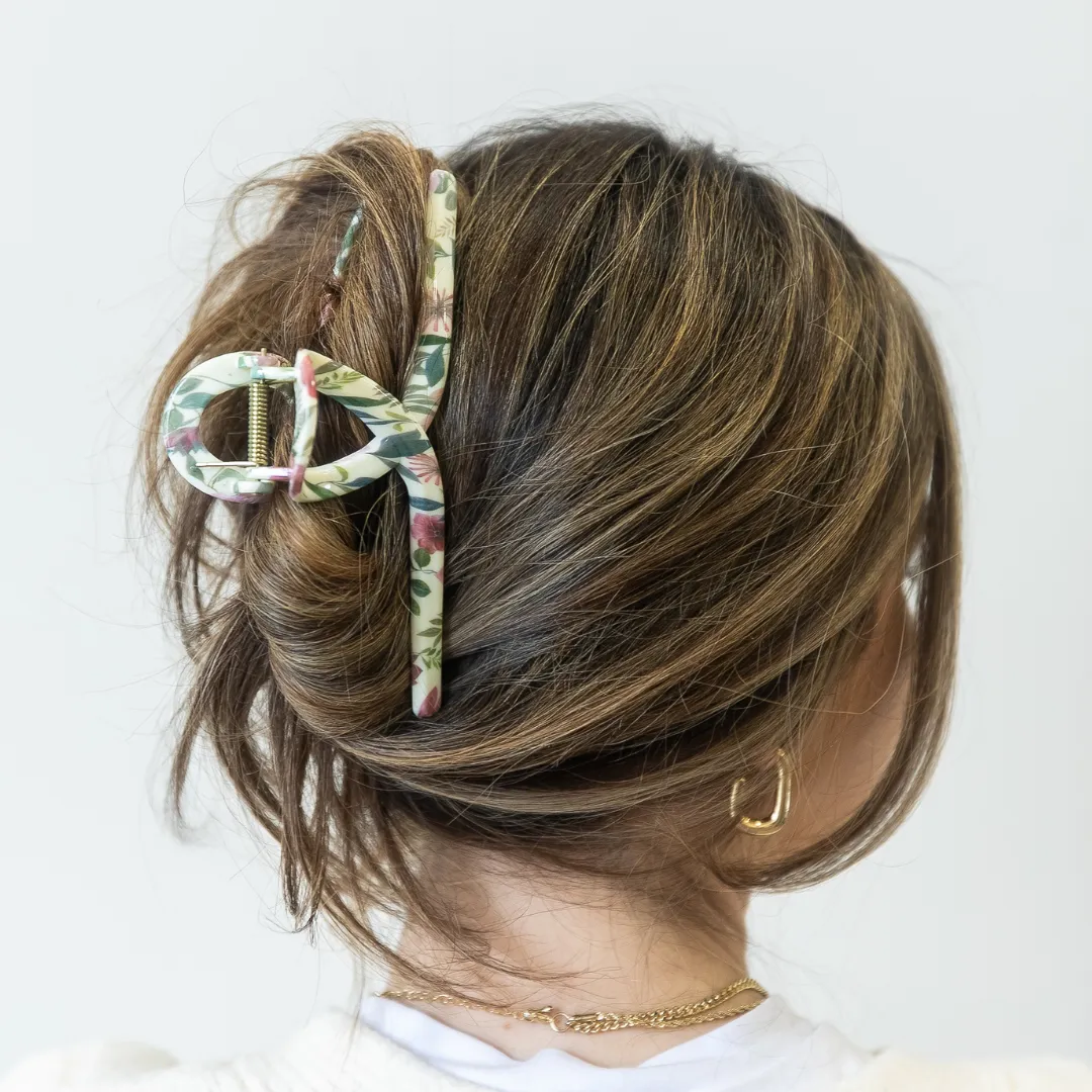 Looped Claw Clip - Floral