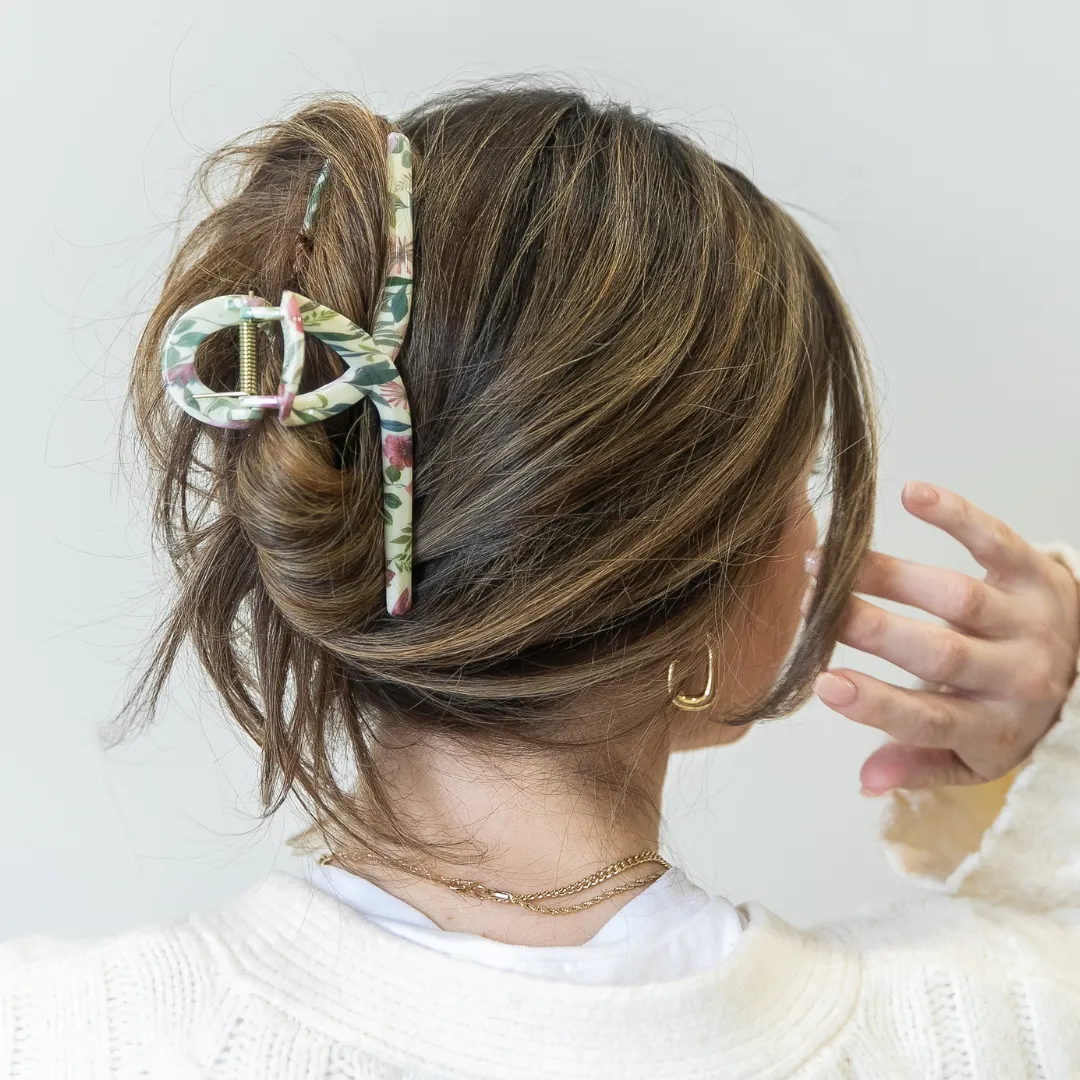 Looped Claw Clip - Floral