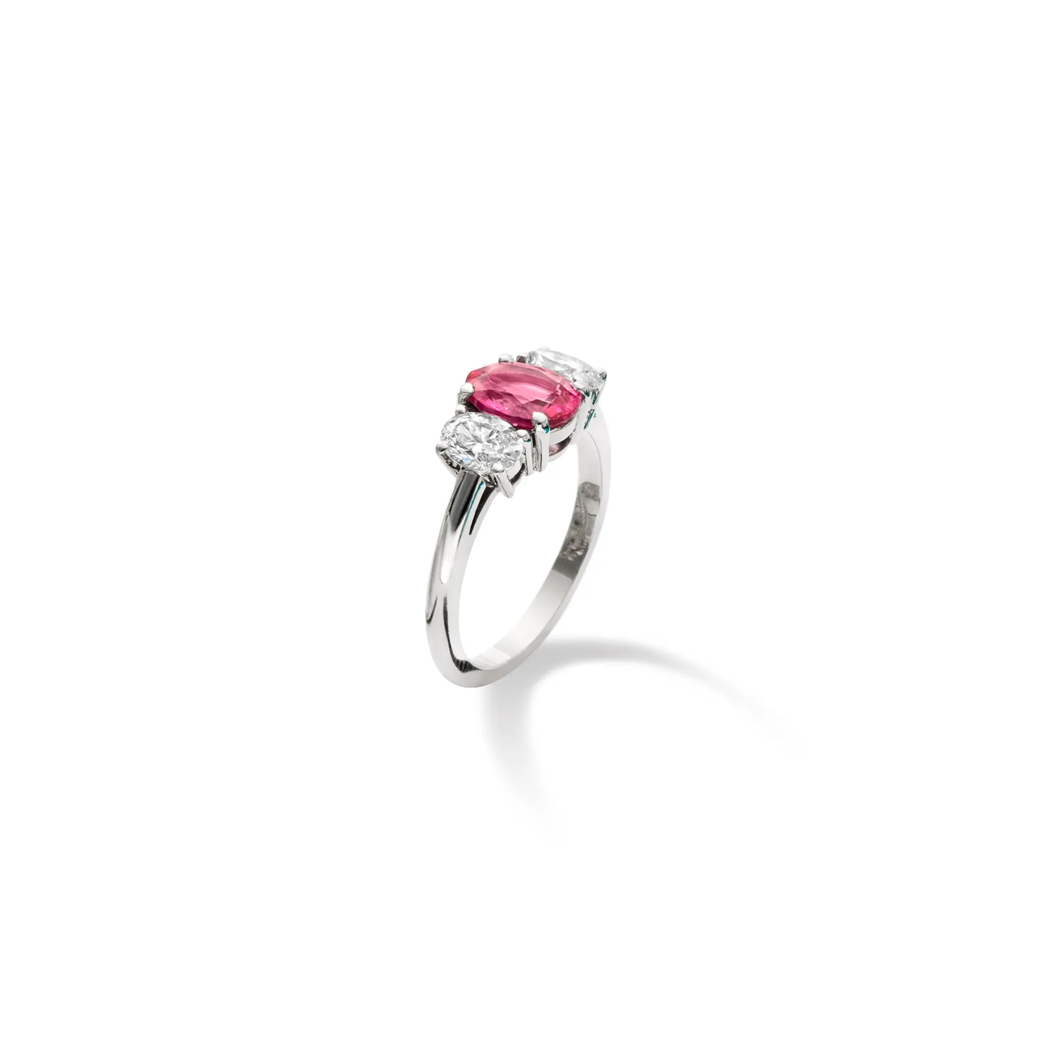 Maria Engagement Ring 18ct White Gold - Pink Sapphire & Diamond