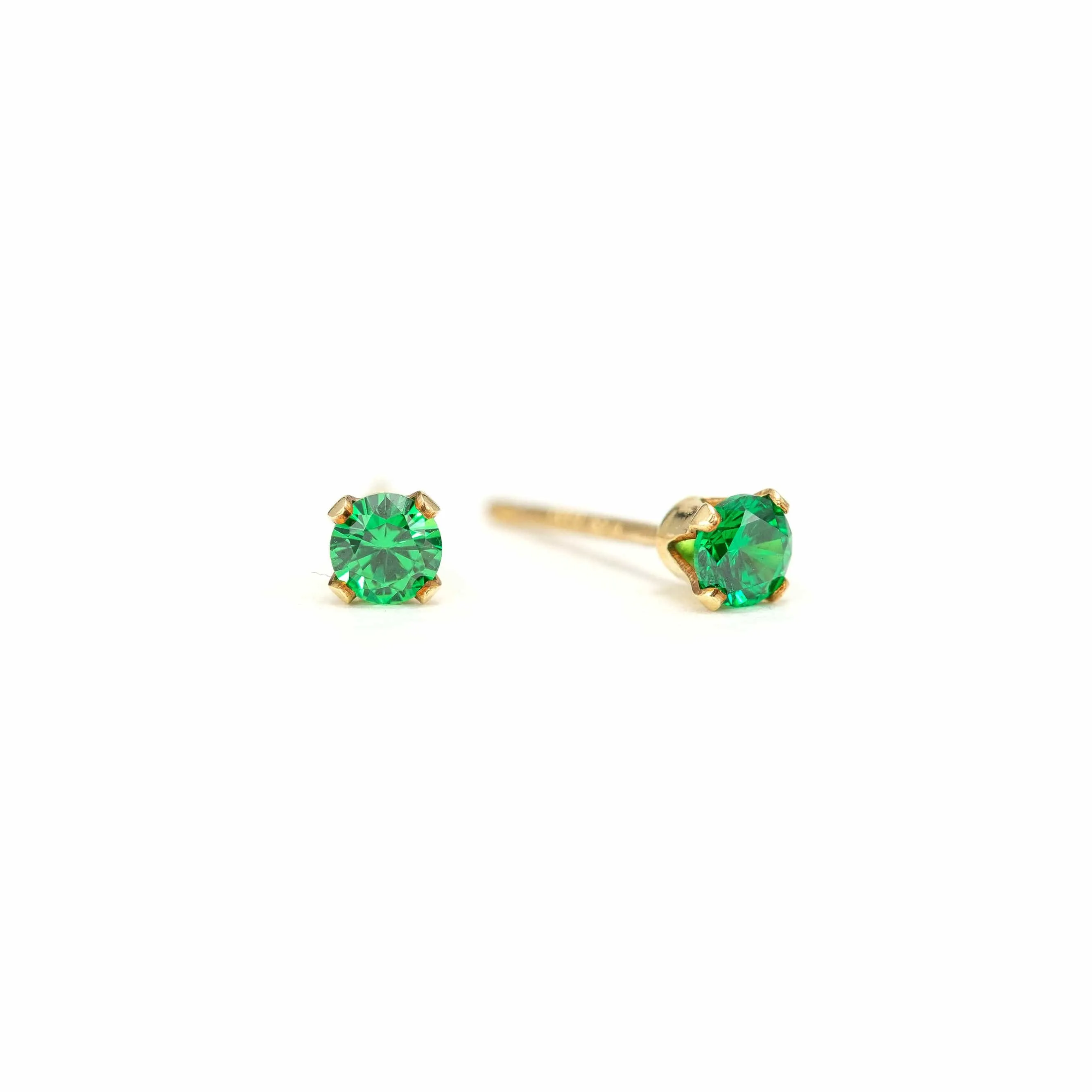 May Birthstone Gold-Filled Stud Earrings