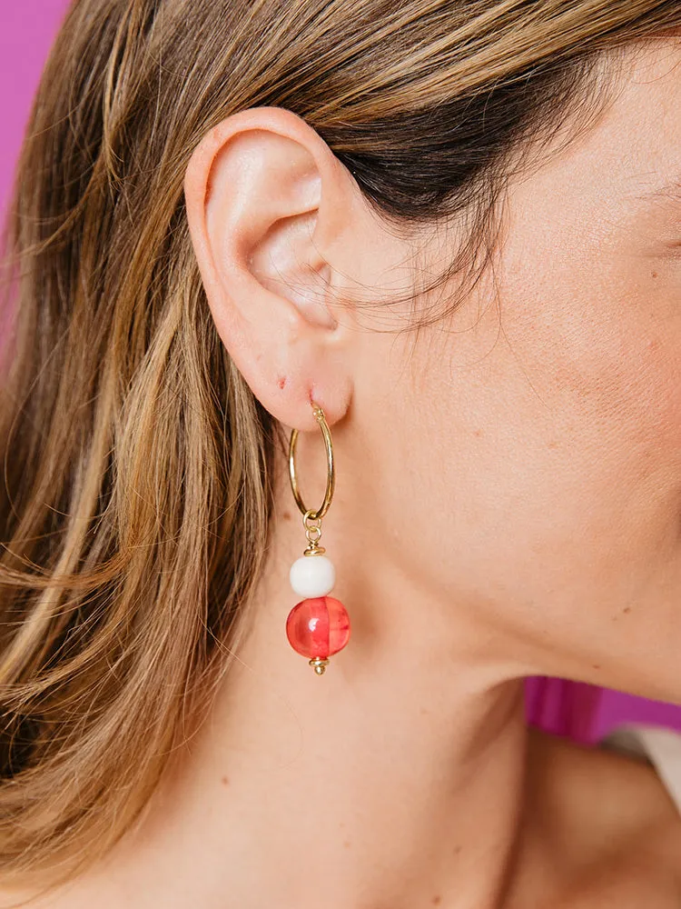 Mimi Resin Hoops - Poppy
