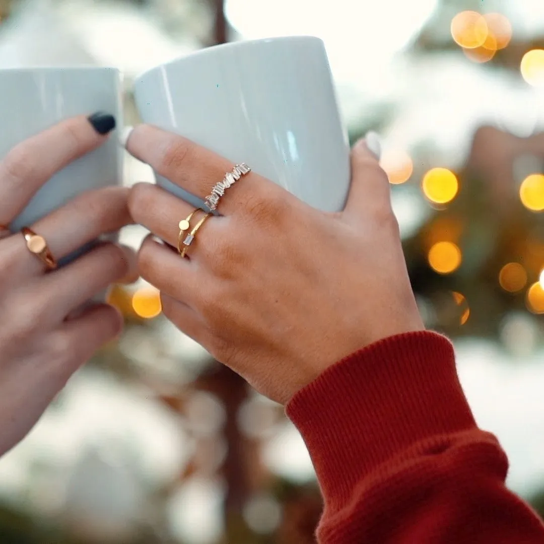 Mini Disc Stacking Ring Gold
