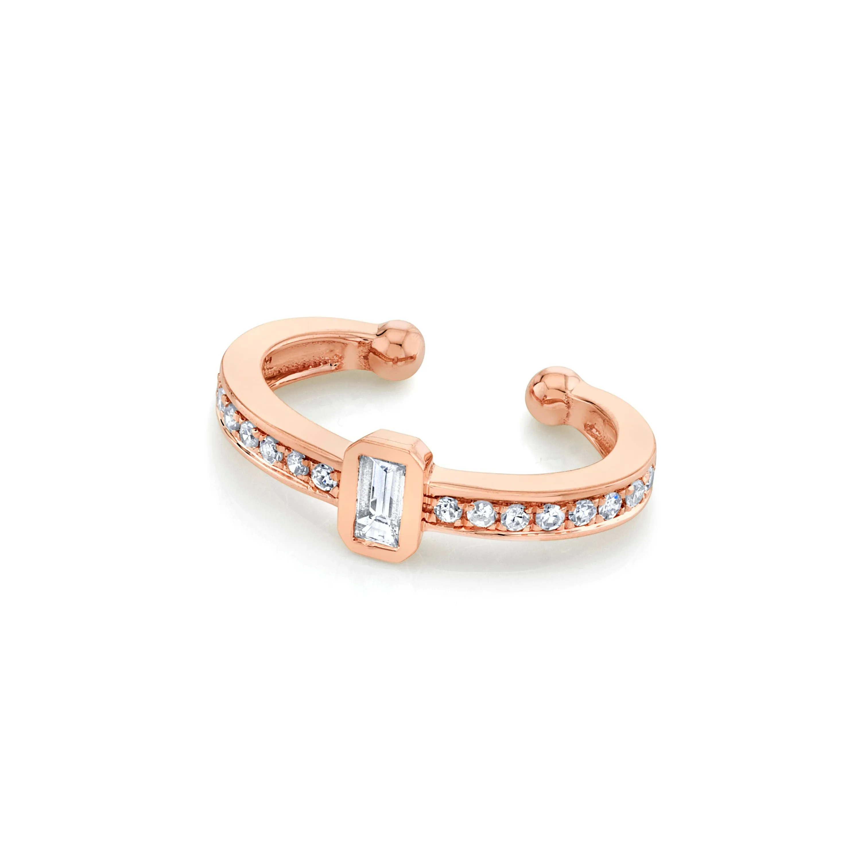 MIXED DIAMOND BAGUETTE EAR CUFF