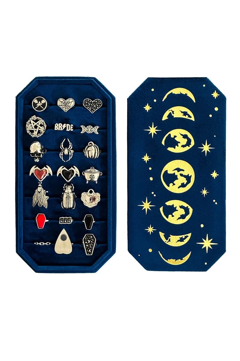 Moon Phase Blue Ring Holder