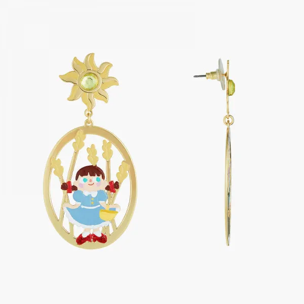 N2 - ANOZ106 The Wizard Of Oz Dorothy and The Scarecrow Asymmetrical Post Earrings