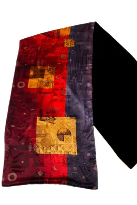 Neil Bottle for Harrods Vintage Hand Stenciled Velvet Silk Collage Wrap