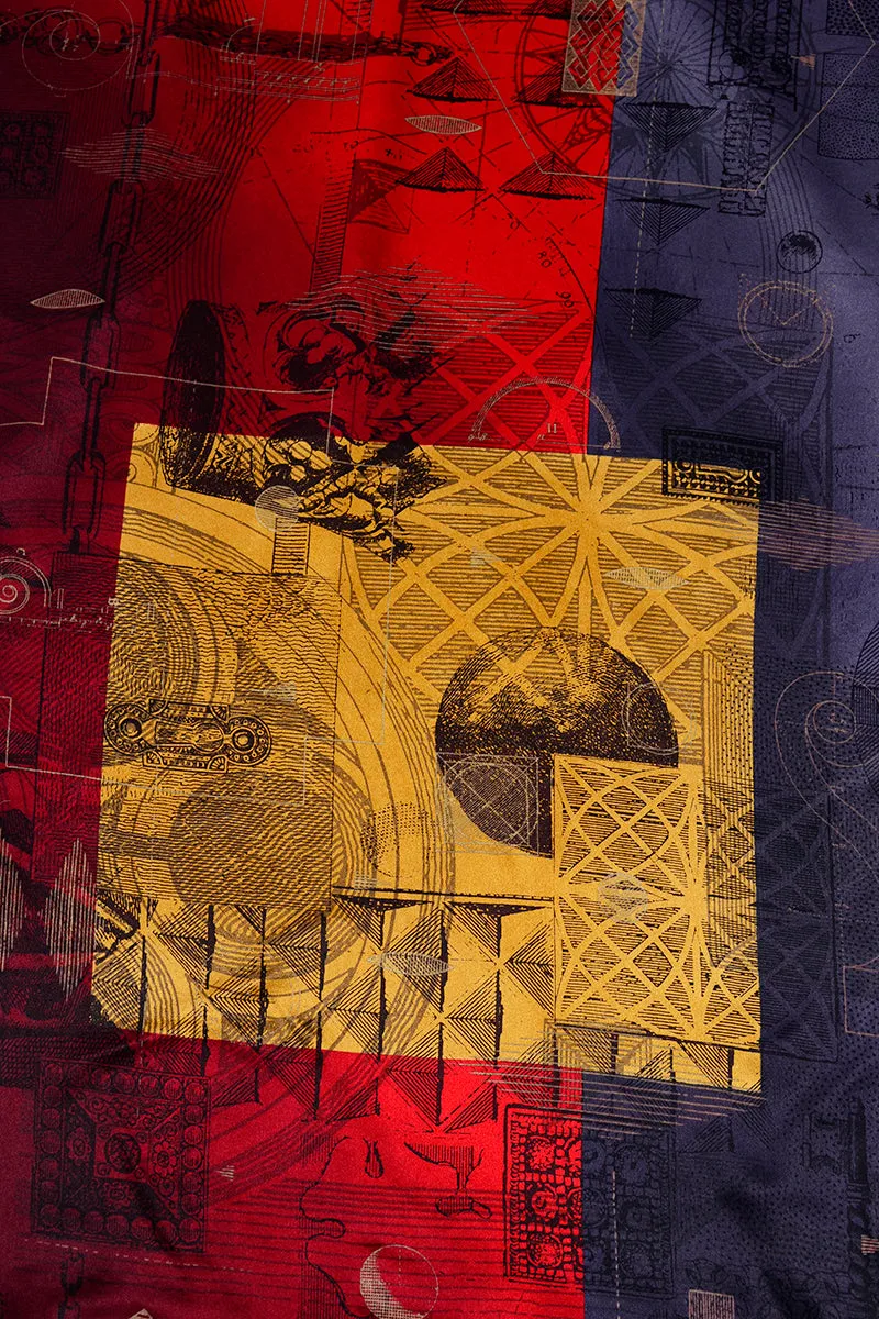 Neil Bottle for Harrods Vintage Hand Stenciled Velvet Silk Collage Wrap