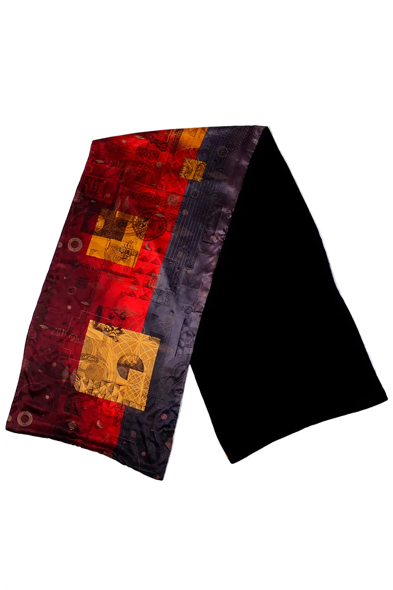 Neil Bottle for Harrods Vintage Hand Stenciled Velvet Silk Collage Wrap
