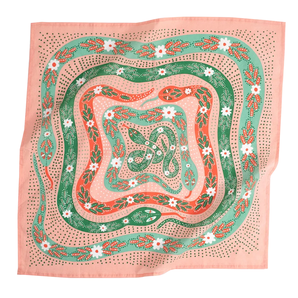 No. 069 Snakes Pink Bandana