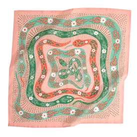 No. 069 Snakes Pink Bandana
