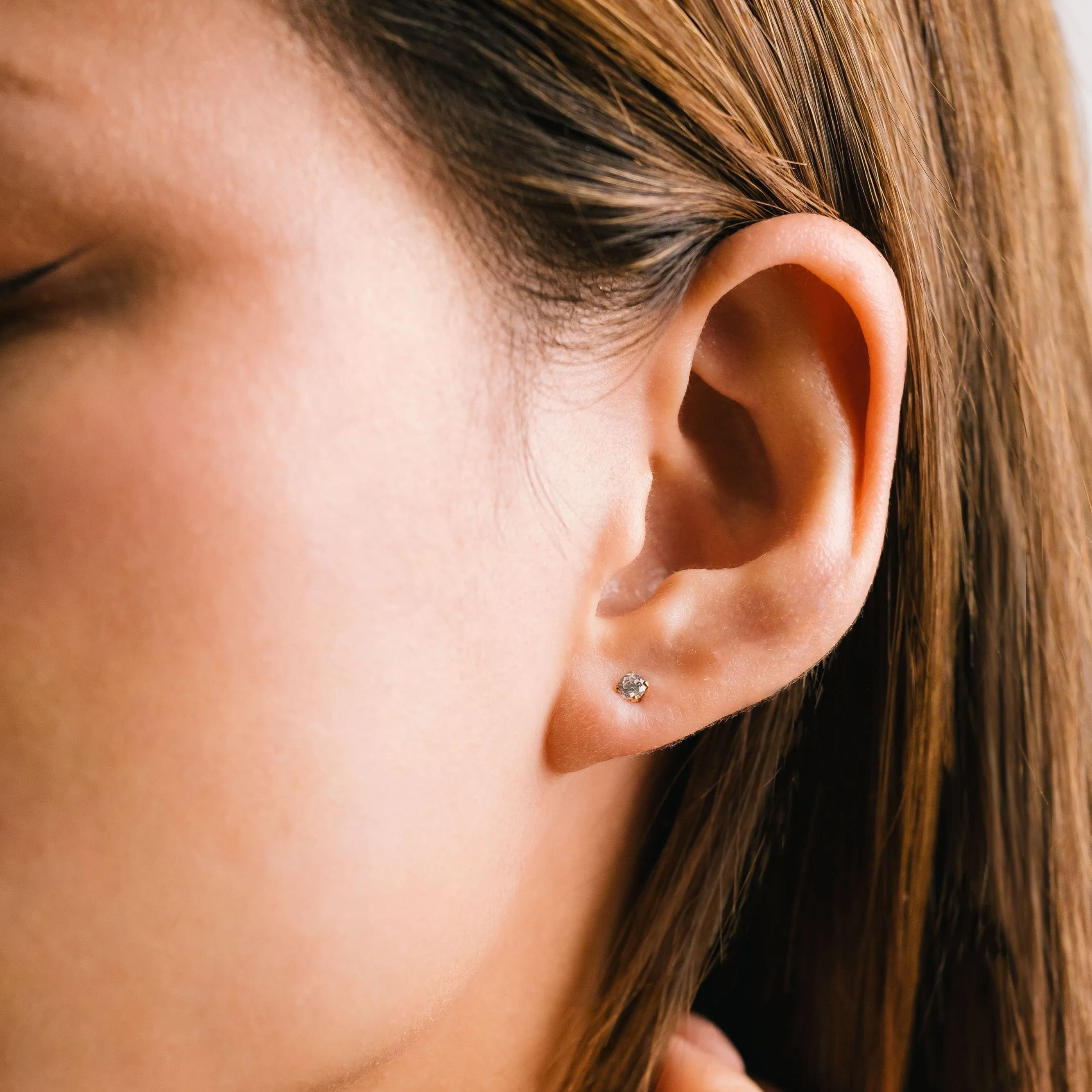 November Birthstone Gold-Filled Stud Earrings