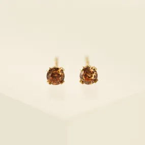 November Birthstone Gold-Filled Stud Earrings