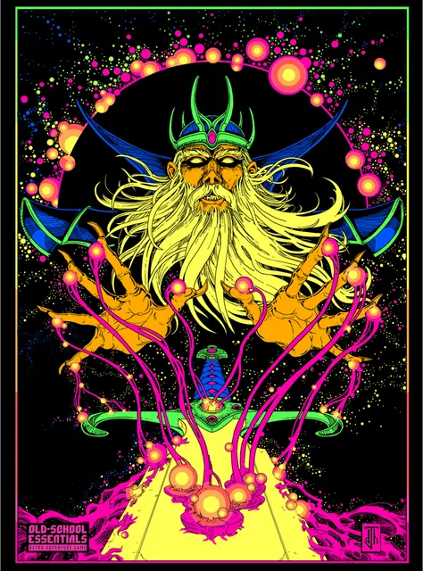 Old-School Essentials Enchanter Black Light Art Print