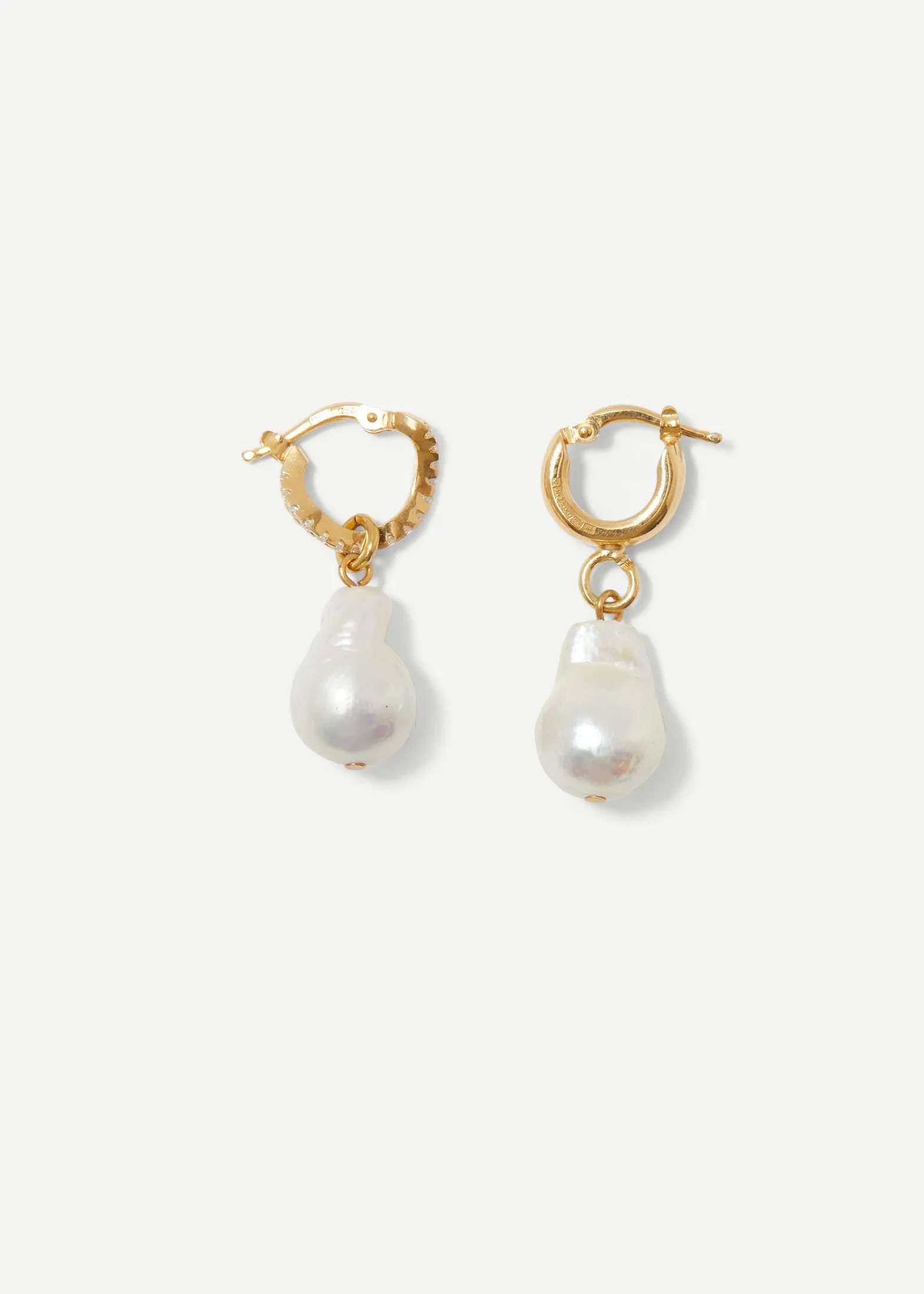 Pearled Drop Hoop Earring