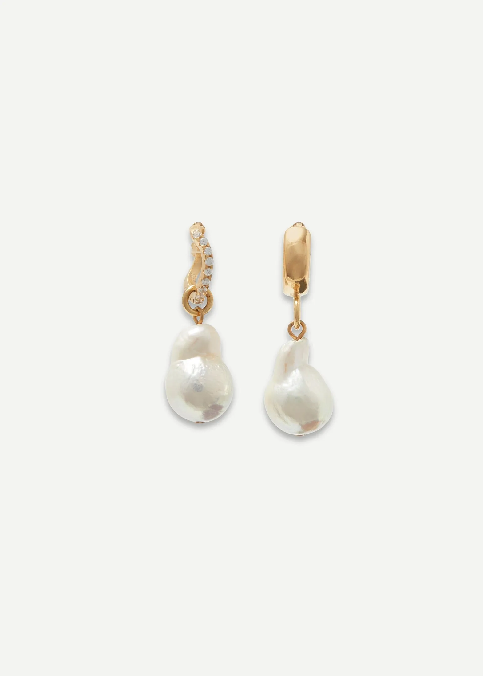Pearled Drop Hoop Earring