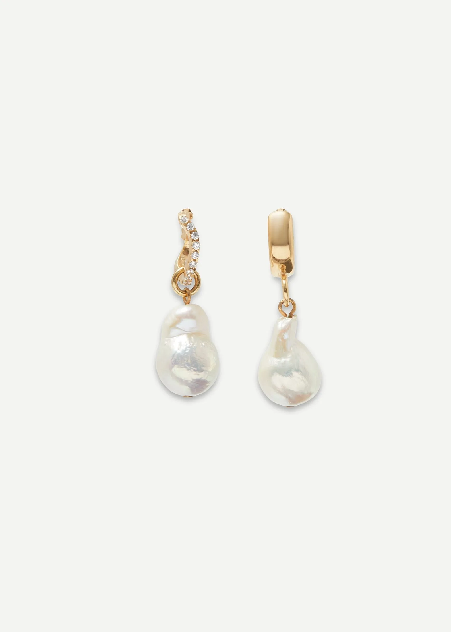 Pearled Drop Hoop Earring