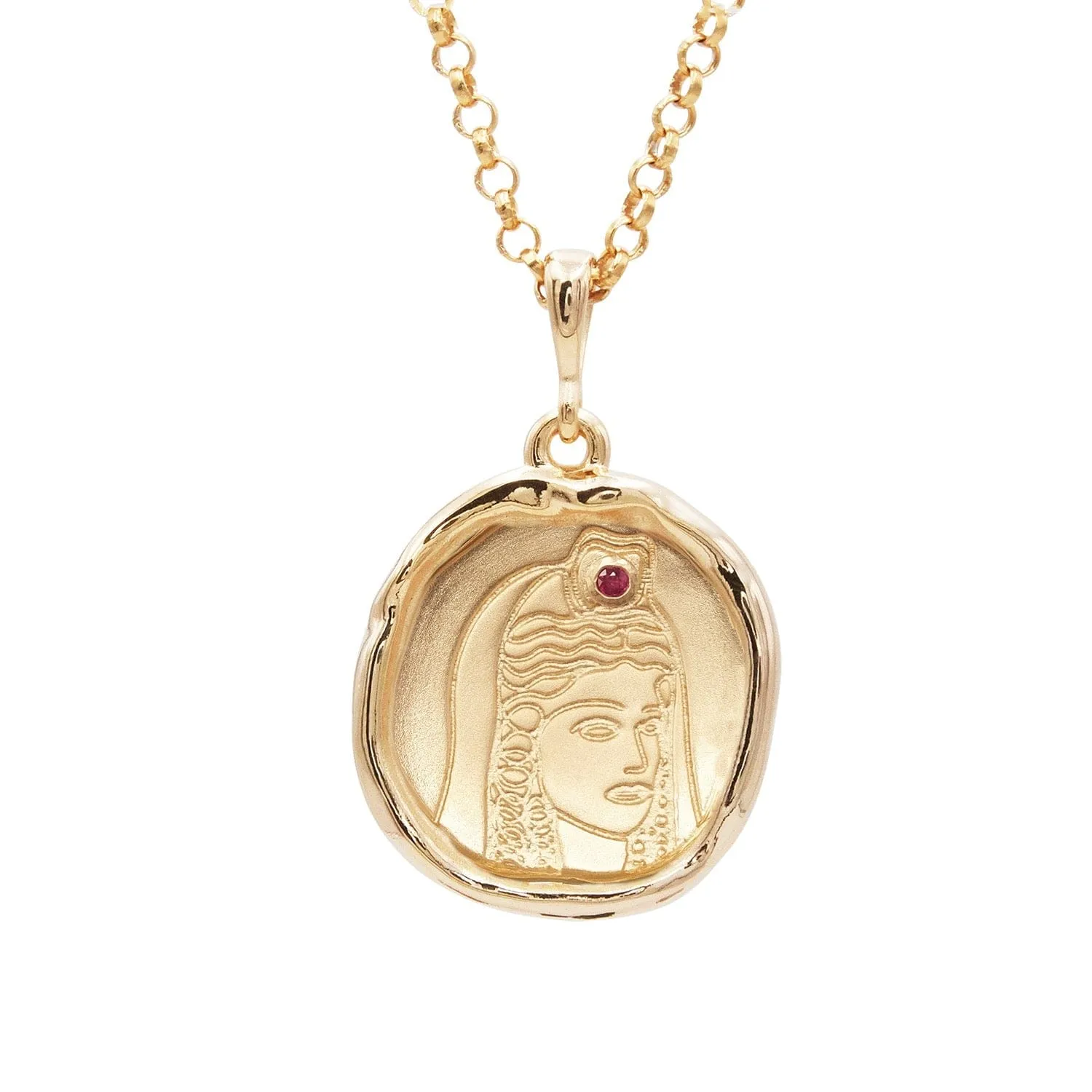 Persephone Goddess of Spring Necklace with Ruby