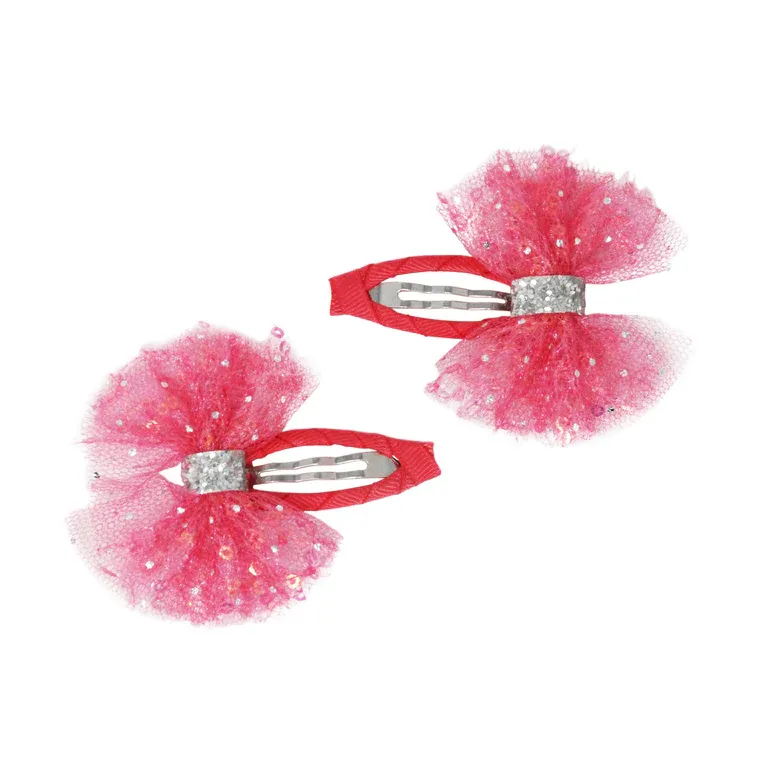 Pink Poppy Moonlight Ballet Bow Hair Clips