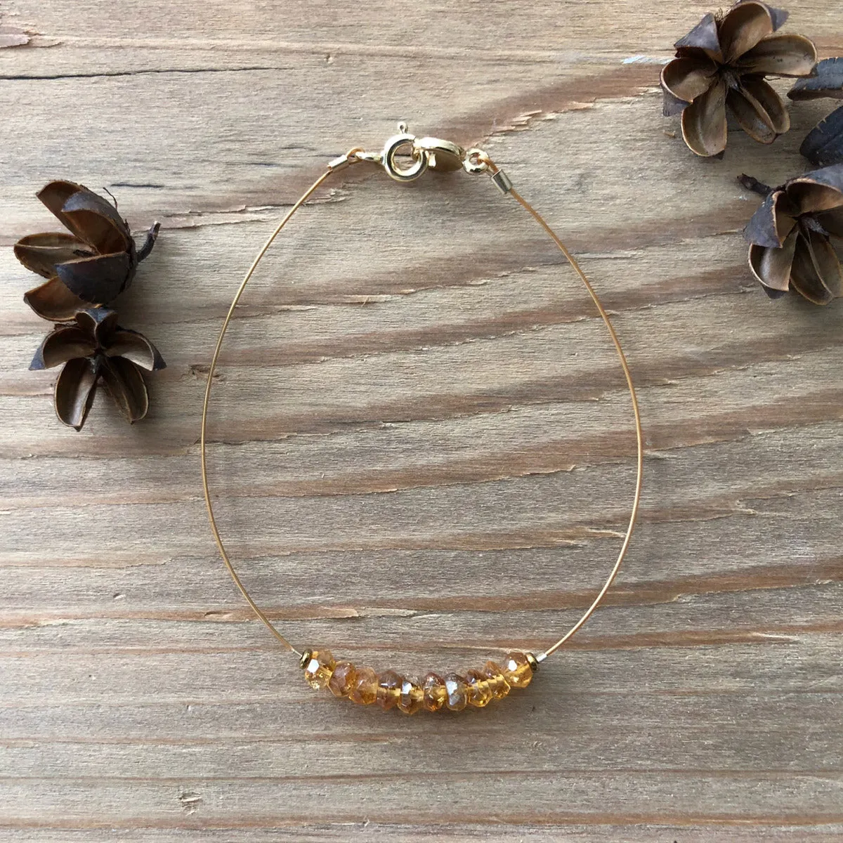 "Jerome" Citrine Gemstone Minimalist Bracelet