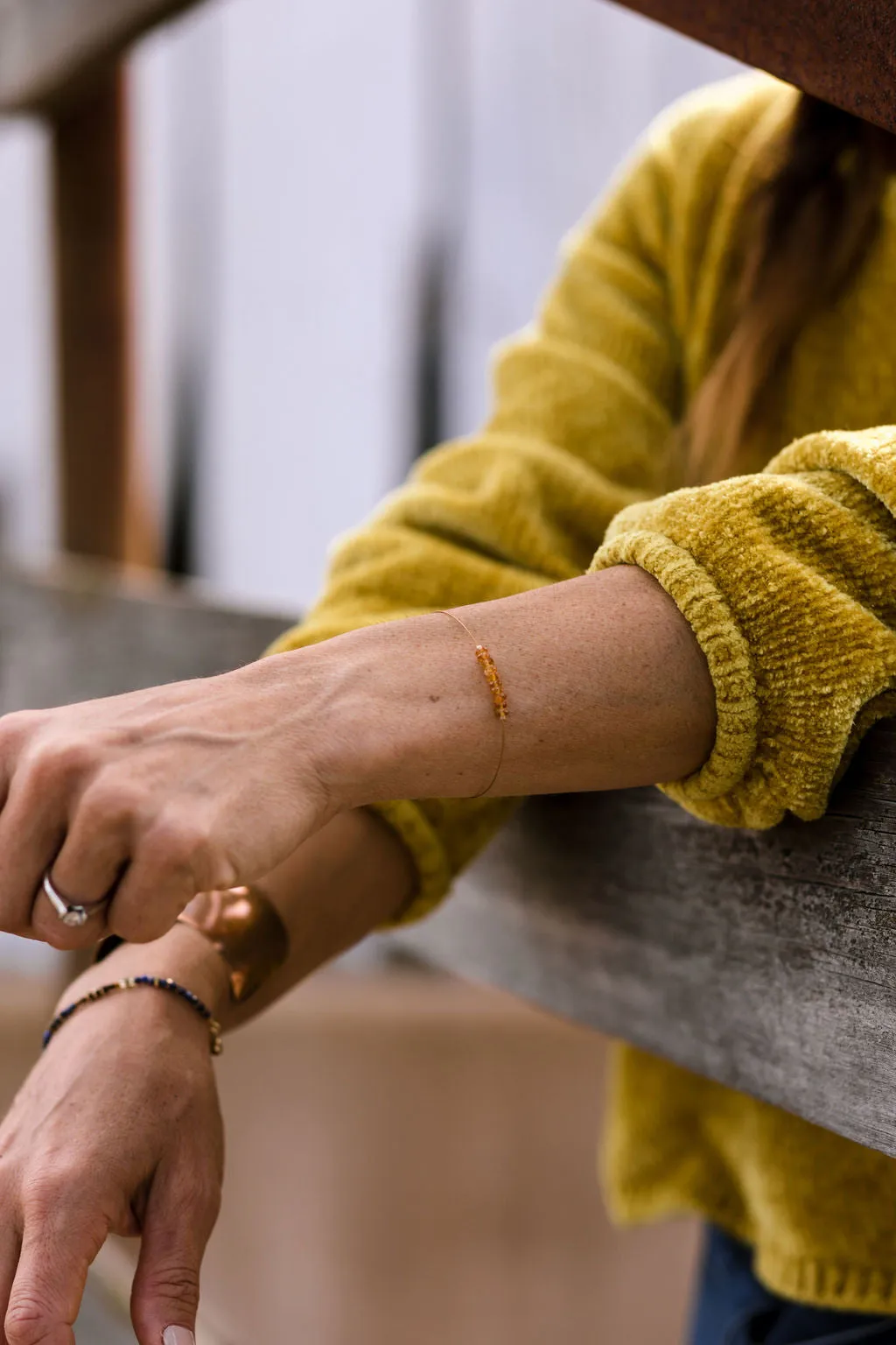 "Jerome" Citrine Gemstone Minimalist Bracelet